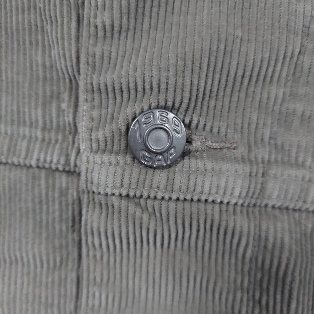 Gap Jacket Mens Large Beige Corduroy Button Front 1969 Trucker Bomber Casual